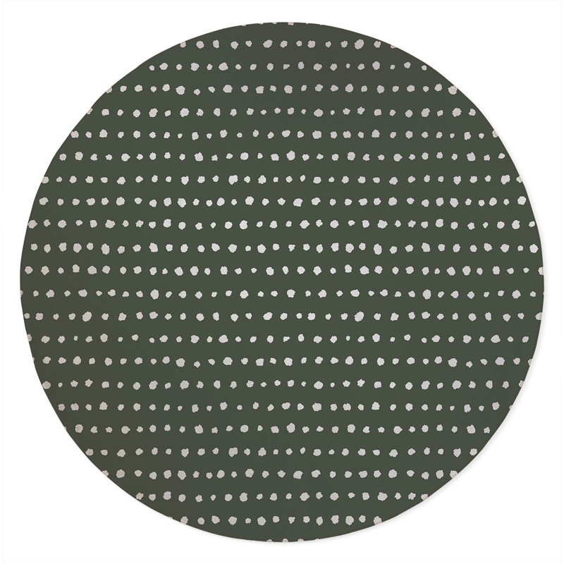 Dot Row Non-Slip Outdoor Rug, Round 5'