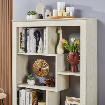Bibliothèque ouverte en bois à combinaison libre, armoire de rangement multi-espaces, bibliothèque autoportante facile à assembler avec sangles anti-basculement, organisateur de rangement classifié pour le salon, la chambre et le bureau à domicile