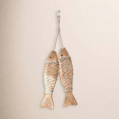 Handcrafted Solid Wood Fish Wall Decor