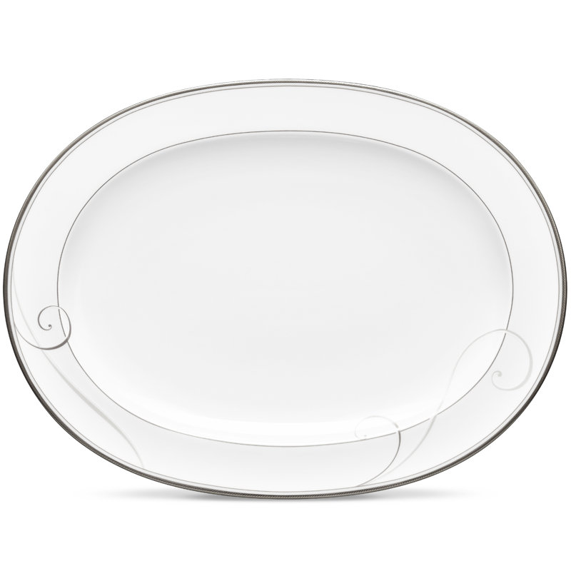 Noritake Platinum Wave Platter, Silver