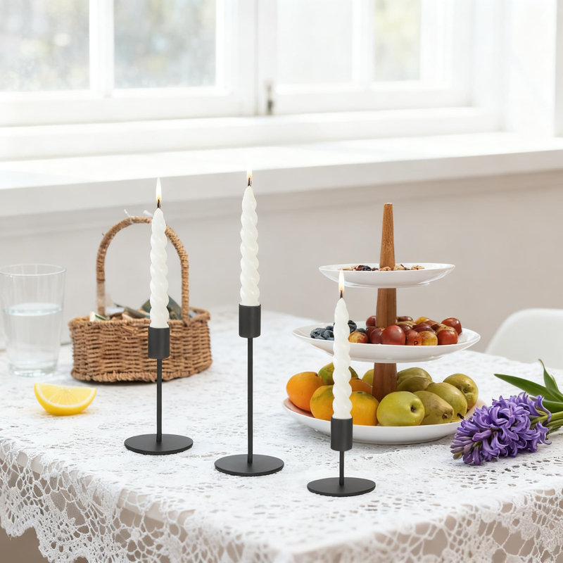 Set Of 6 Metal Taper Candlestick Holders With Varying Heights For Elegant Home Decor, Wedding Centerpieces, And Dining Table Decorations