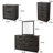 5 Piece Modern Farmhouse Bedroom Set, Gray Wood Queen Size Platform Bed with 5 Drawer Chest, 6 Drawer Dresser with Mirror, 2 Drawer Nightstand, Rustic Chevron Pattern Bedroom Furniture Set for Bedroom-1045012169