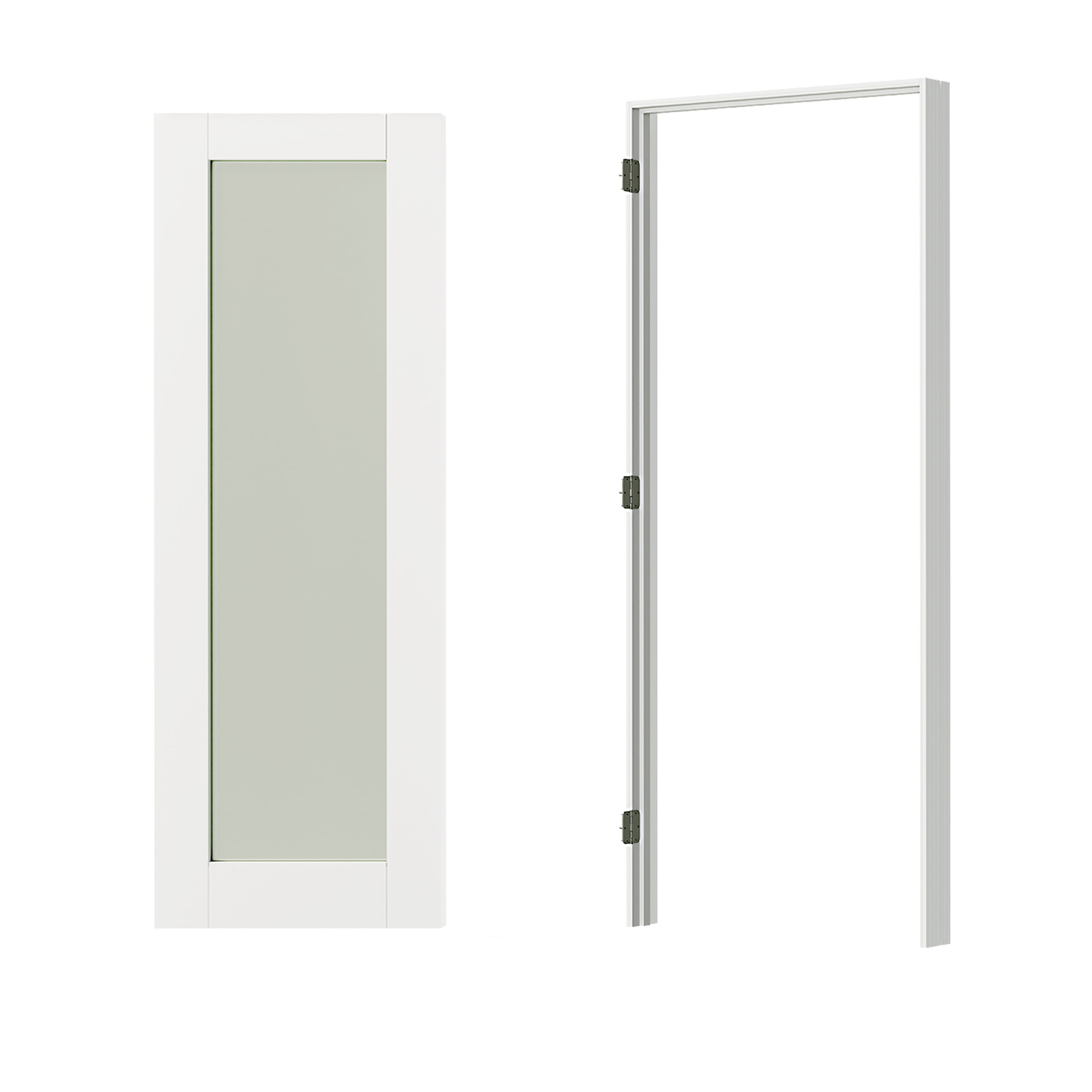 DOOOLI Prehung Slab Doors1 Lite Mirrored Glass Modern Design Right