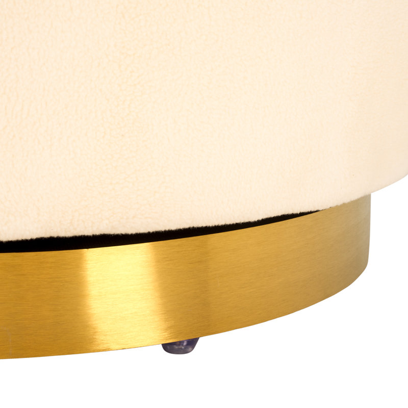 Fauteuil demi-tonneau pivotant de 32 cm Teston, Ivoire, Or