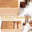 Organisateur de tiroir - Plateau en bambou pour coutellerie, couverts et porte-ustensiles en bambou naturel