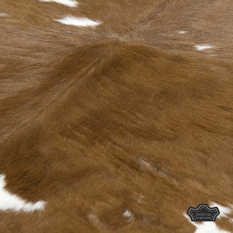 3 × 2 ft Brown & White Calf Hide - 100% Genuine Leather - Natural Luxury Boho-Chic Accent