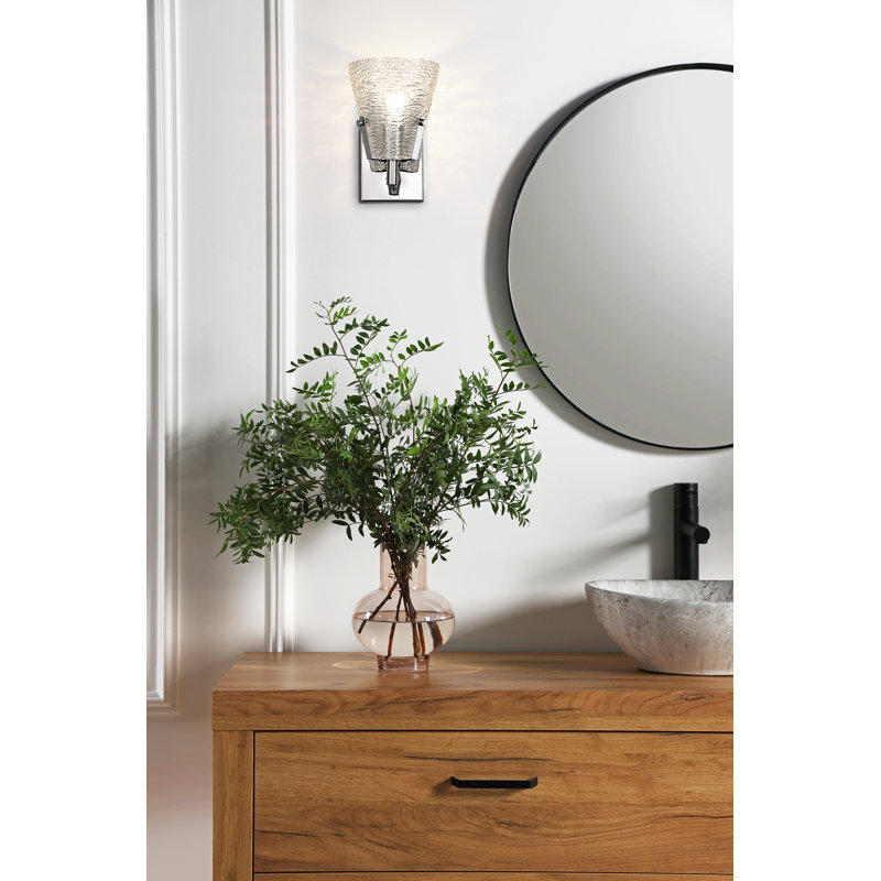 Applique murale en verre Groner, Chrome