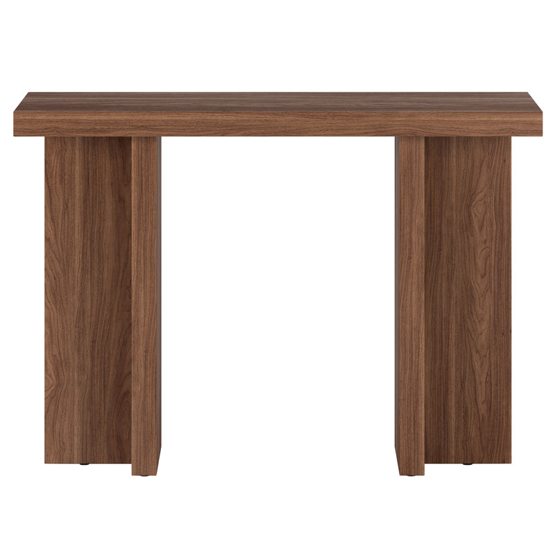 Cerrone 42" Wide Rectangular Console Table in Satin Walnut, Satin Walnut