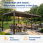 Pergola d'extérieur à structure métallique avec toit à persiennes réglable, pergola de patio toutes saisons pour terrasse-104989221