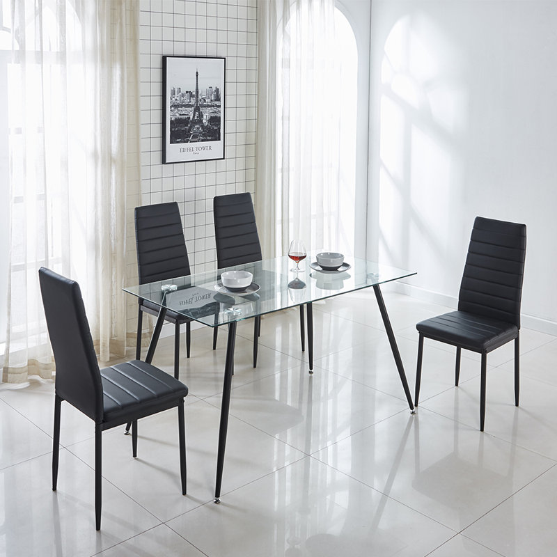 Ensemble de salle à manger Adalia, 5 pièces : 1 table, 4 chaises