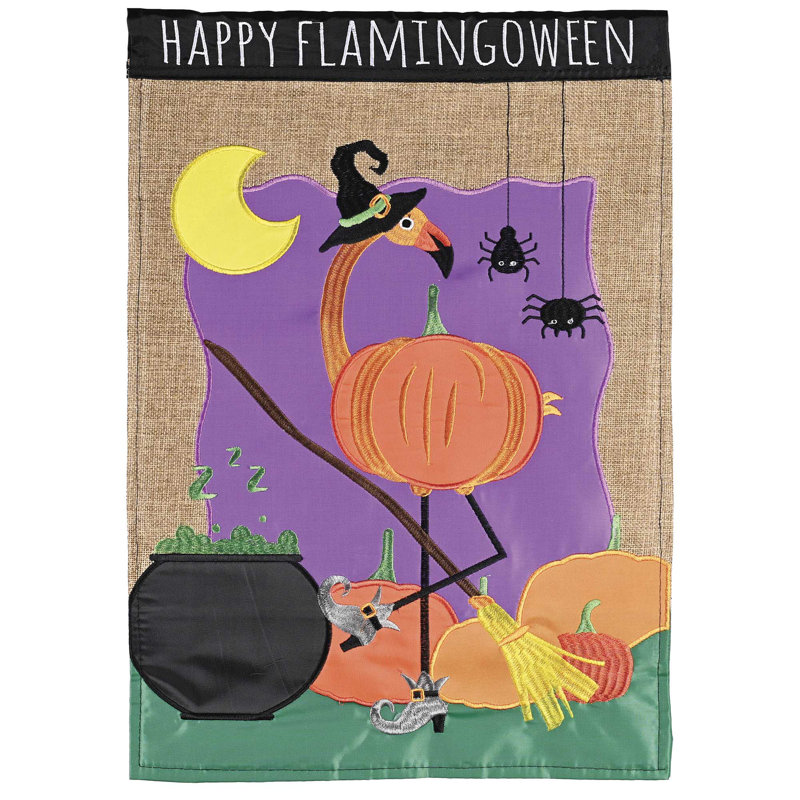 Drapeau de jardin, joyeuses araignées flamboyantes