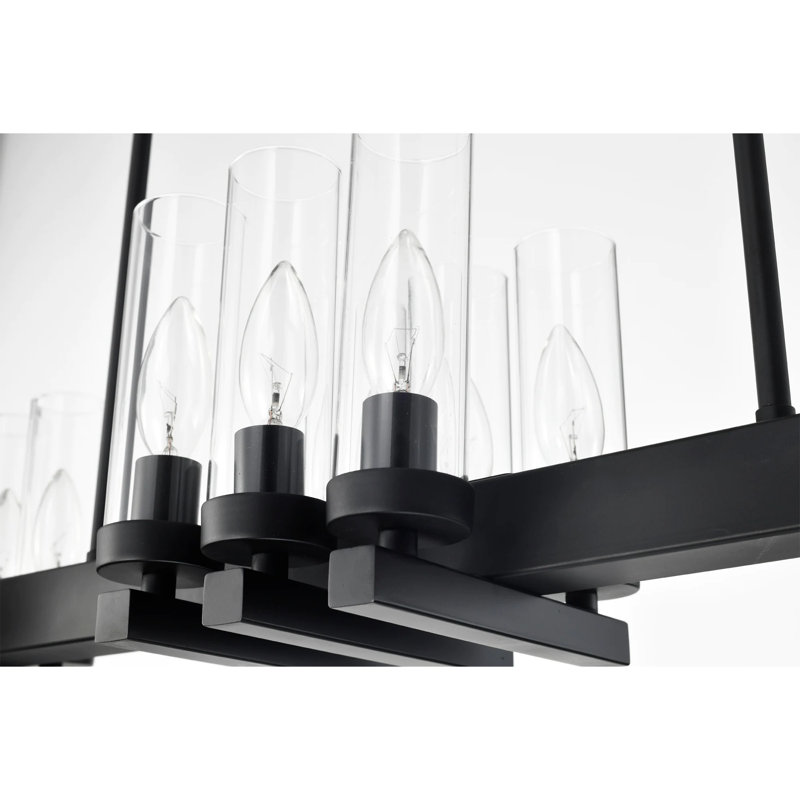 Lustre pour îlot de cuisine 35 lumières 18 lumières, Noir