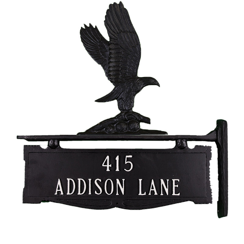 Poteau d'adresse 2 lignes Eagle, Oui, Noir satiné