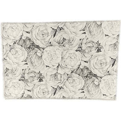 Tapis lavable en microfibre Peony Passion