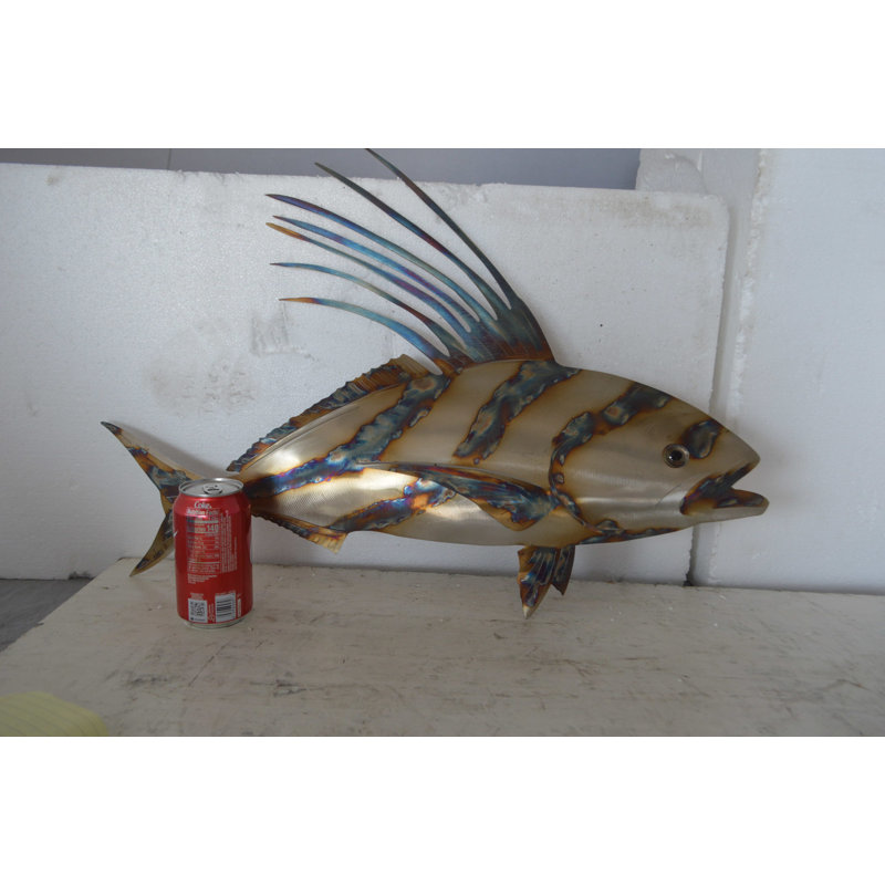 Support mural en acier découpé au laser pour poissons Snapper - Taille: L 26 po x l 2 po x H 17 po.
