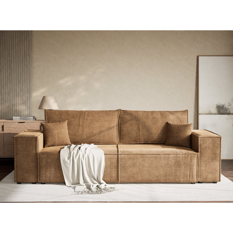 3 Seater Reclining Sofa, Brown Polyester/Chenille