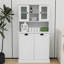 Armoire à linge blanche avec deux compartiments et panier de rangement amovible-861276614