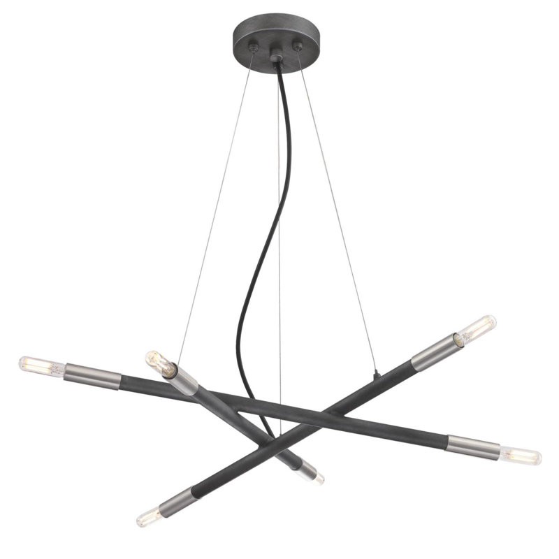 Lustre linéaire moderne 6 lumières Spoutnik