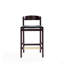 Tabouret de comptoir rembourré en bois Klismos-1260481787