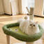 Petite tour à chat avec lit, arbre à chat mignon pour chats d'intérieur, poteau à griffer en sisal avec jouet suspendu et boules en sisal, perchoir à plusieurs niveaux