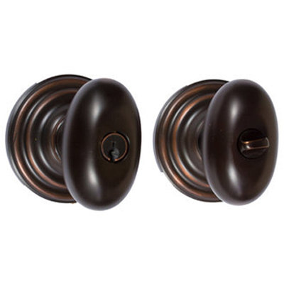Emtek Key-in Single Cylinder Knobset w/ Regular Rosette and Egg Knob