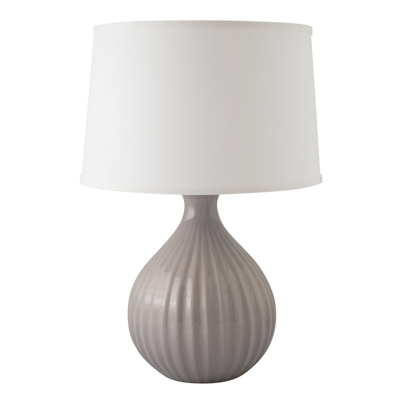 Erkerd Ceramic Table Lamp, Gloss Swanky Gray