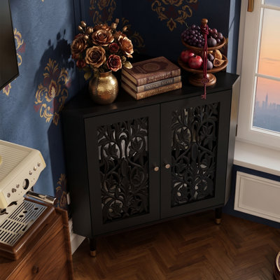 Armoire de rangement 32 po de haut à 90 degrés avec portes sculptées creuses