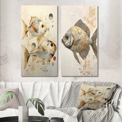 Fish Harmony - Fish Wall Art Living Room Set Of 2