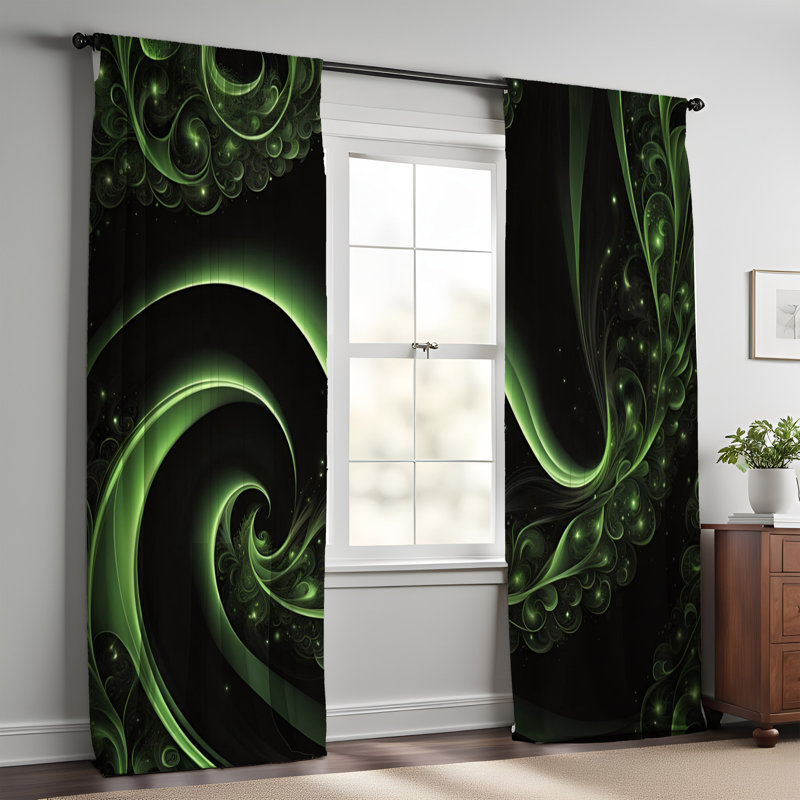 Paire de rideaux semi-transparents en polyester Ehudd, L 20 po x L 52 po