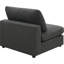 Chaise sans accoudoirs revêtue de tissu d'ameublement gris anthracite, construction modulaire pour une configuration de sièges personnalisable, coussins de dossier en mélange de duvet et de mélange de mousse amovible, coussins décoratifs doux, 33 pouces de hauteur, 38 de largeur,