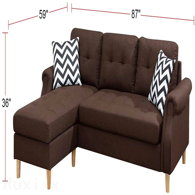 Canapé modulaire réversible Living, Polyfibre café foncé