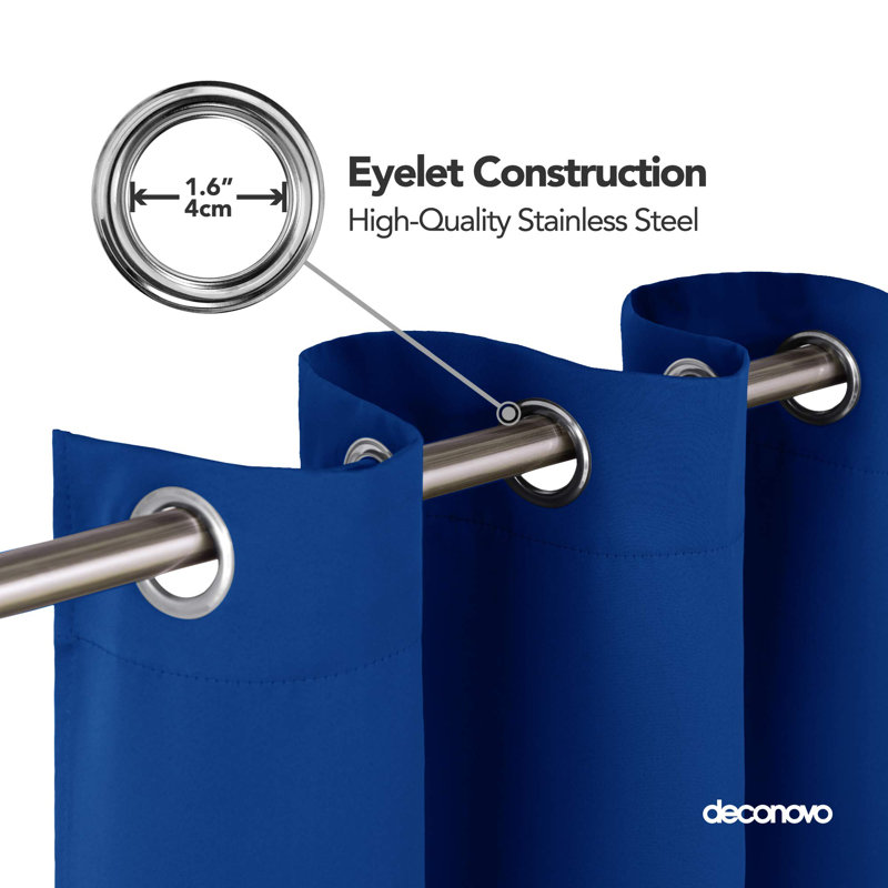 Polyester Blackout Grommet / Eyelet Curtain Pair, 53cm Width x 240cm Drop