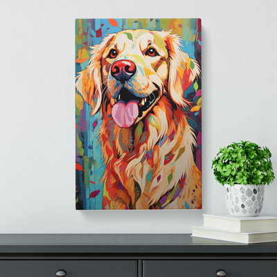 Golden Retriever Modern - Print No Frame Art Prints - Wrapped Canvas