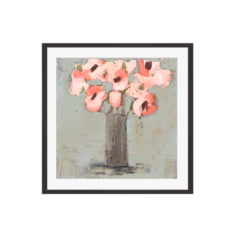 «Pale Rustic Bouquet I» par Victoria Borges - peinture encadrée, H 18 po x l 12 po, Espresso