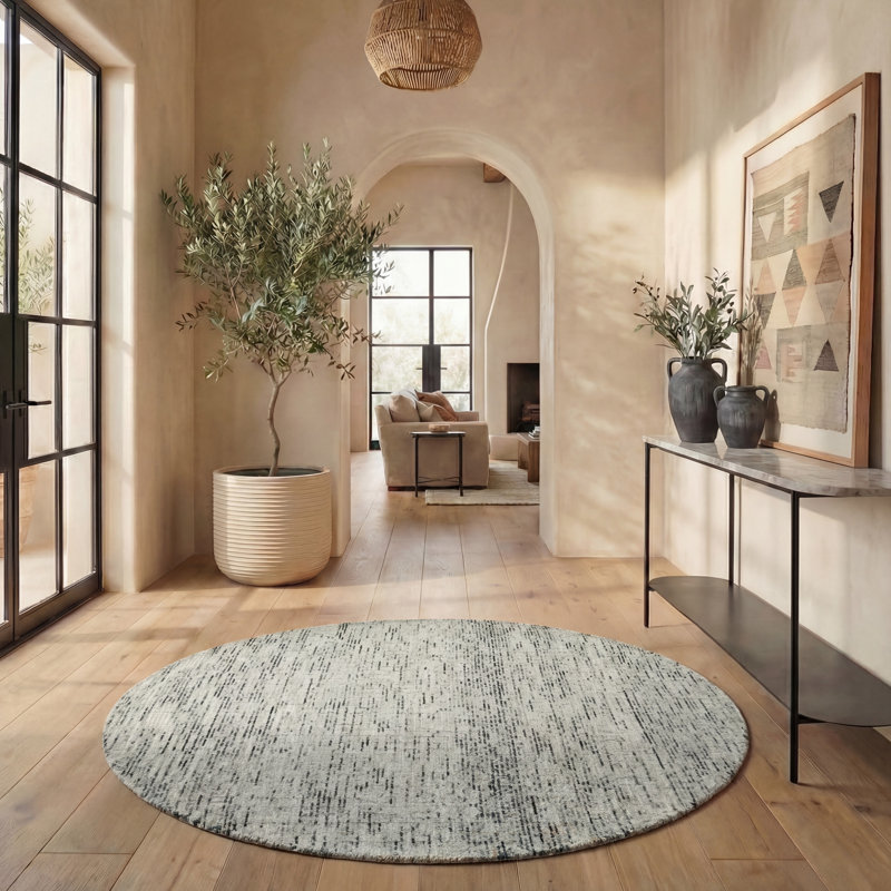 Tapis en laine touffeté Winonah, Rond 6 pi