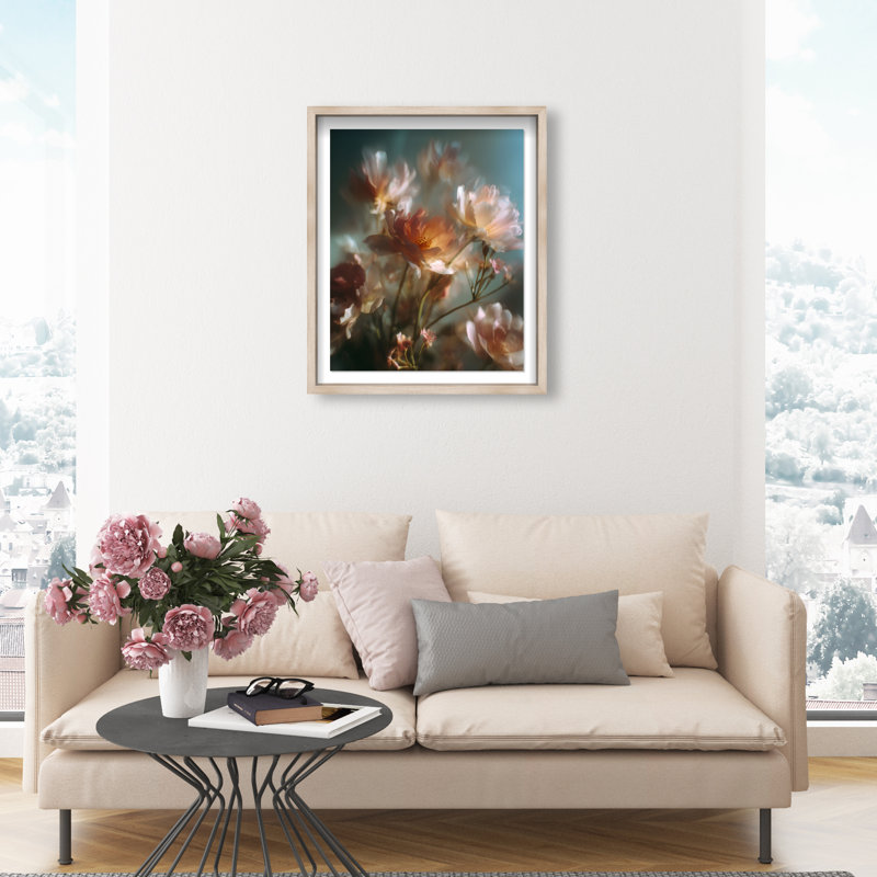 Mystic Meadow Framed Graphic Art, 46.5"H x 37.5"W, Natural Oak Shadowbox