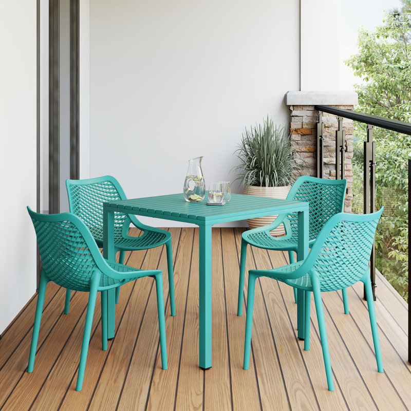Ensemble repas carré pour 4 personnes, Teal