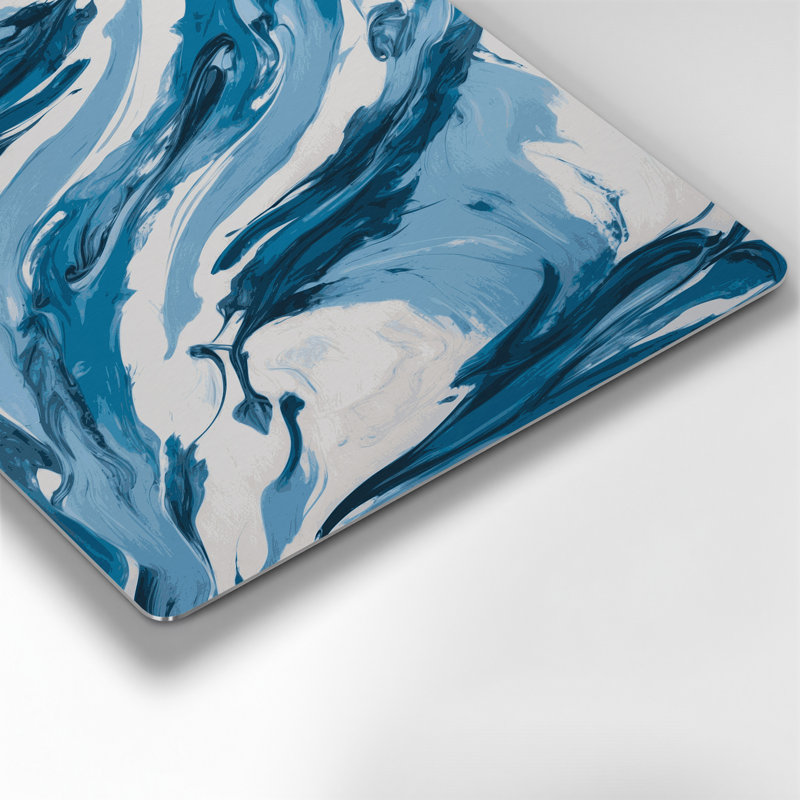 «Lyrical Abstraction 20», art mural en métal bleu, H 16 po x l 20 po
