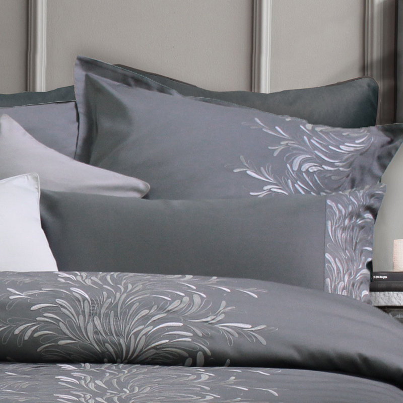 Housse De Couette Arlequin Gris Satin De Coton 120 Fils/Cm