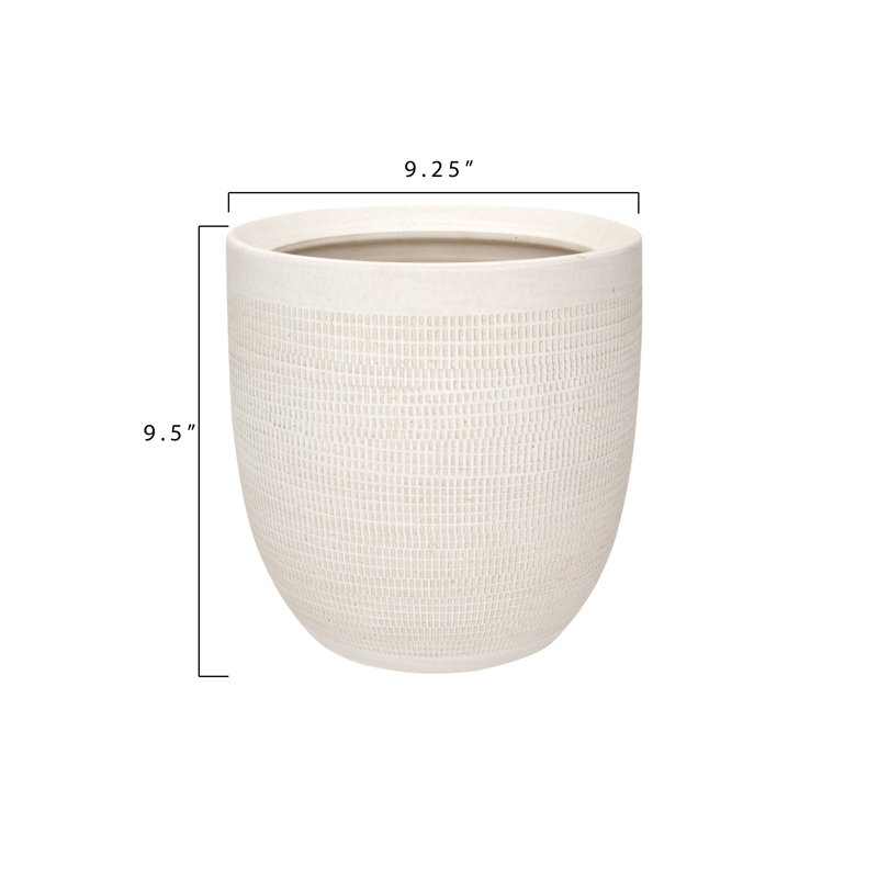 Pot à fleurs en céramique Marcial, Blanc