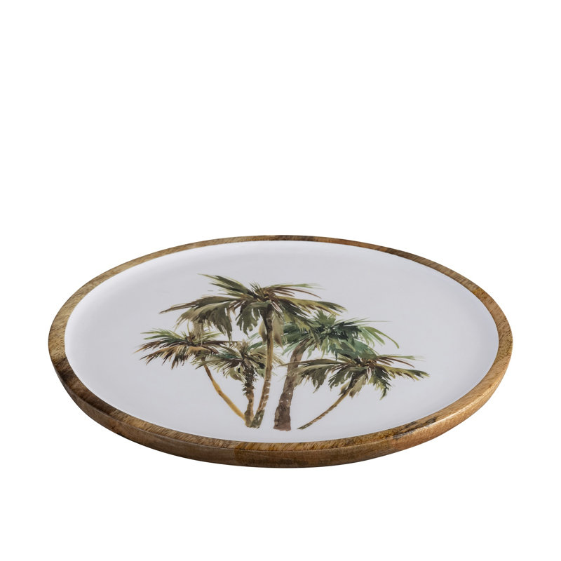 Plaque de bois de manguier avec impression, H 1 po x l 16 po x P 16 po