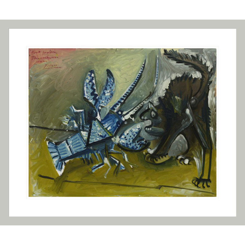 Homard et chat (Le homard et le chat) par Pablo Picasso, impression giclée encadrée, H 23,5 po x l 27,97 po