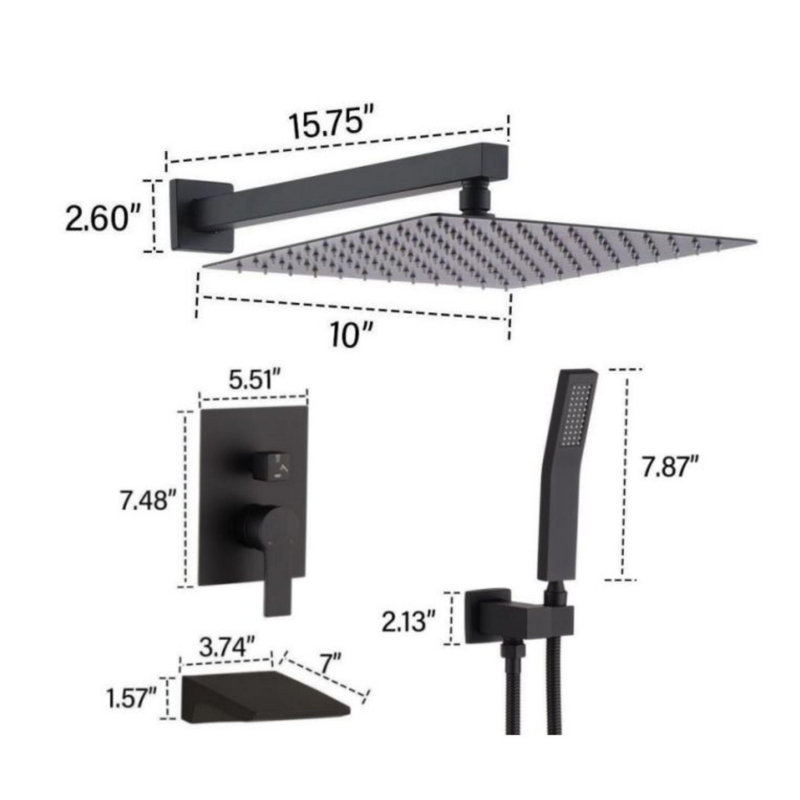 MBOTC190078A All-In-One Kit with Rough in-Valve, Matte Black