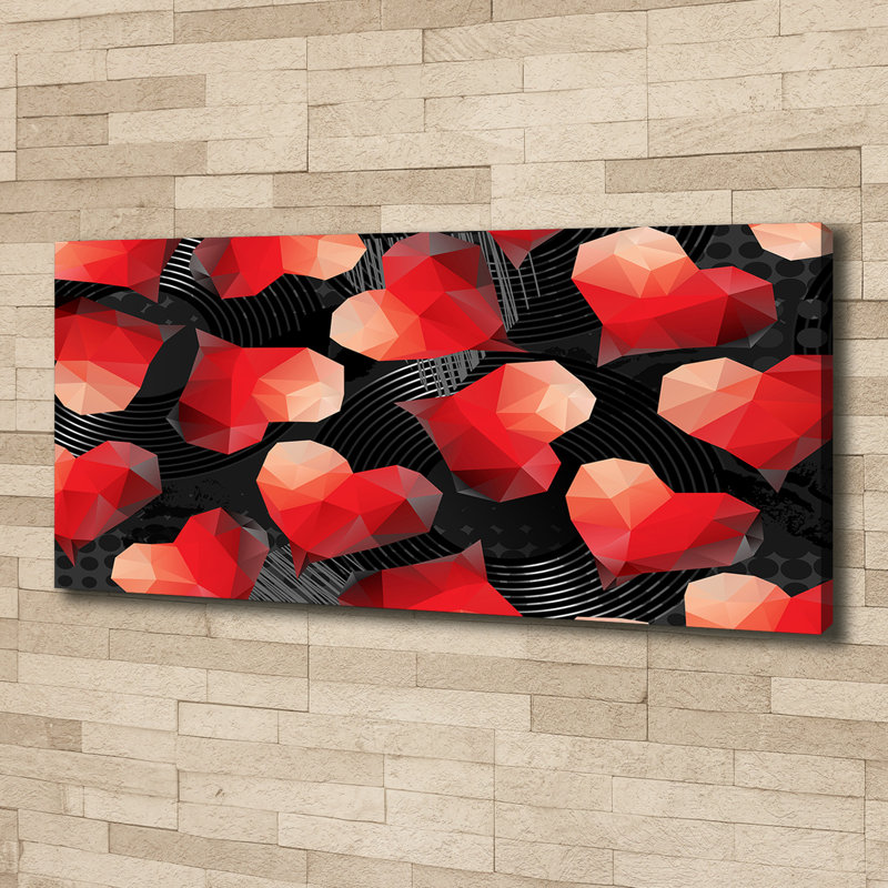 Geometric Hearts - Wrapped Canvas Print