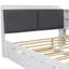 Lit plateforme en bois avec tablettes gigognes et tête de lit avec rangement-980276805