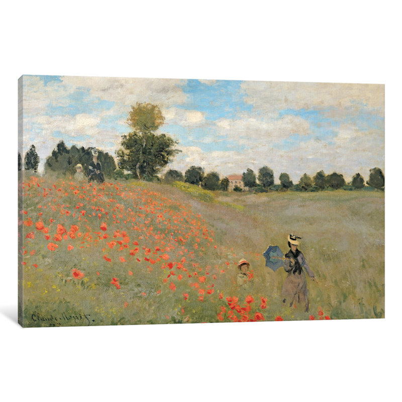 Reproduction d’art sur toile tendue "fromers sauvages, near argenteuil" par claude monet, H 40 po x l 60 po x P 1,5 po