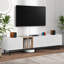 Meuble télé moderne pour téléviseur de 80 po avec 3 portes, console multimédia, centre de divertissement avec grande armoire de rangement-150820575