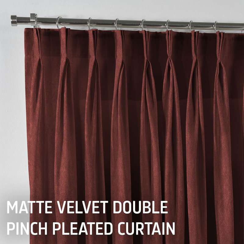 Room Darkening Single Curtain Panel, Reddish Brown, 190 W x 265 D cm