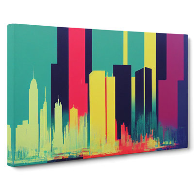 Bedazzled Abstract City Skyline - Wrapped Canvas