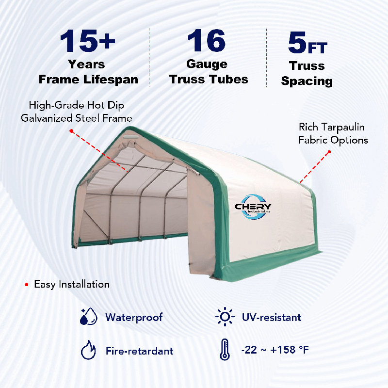 20 pi L 20 pi. D Abri de rangement simple en PVC 15 oz
